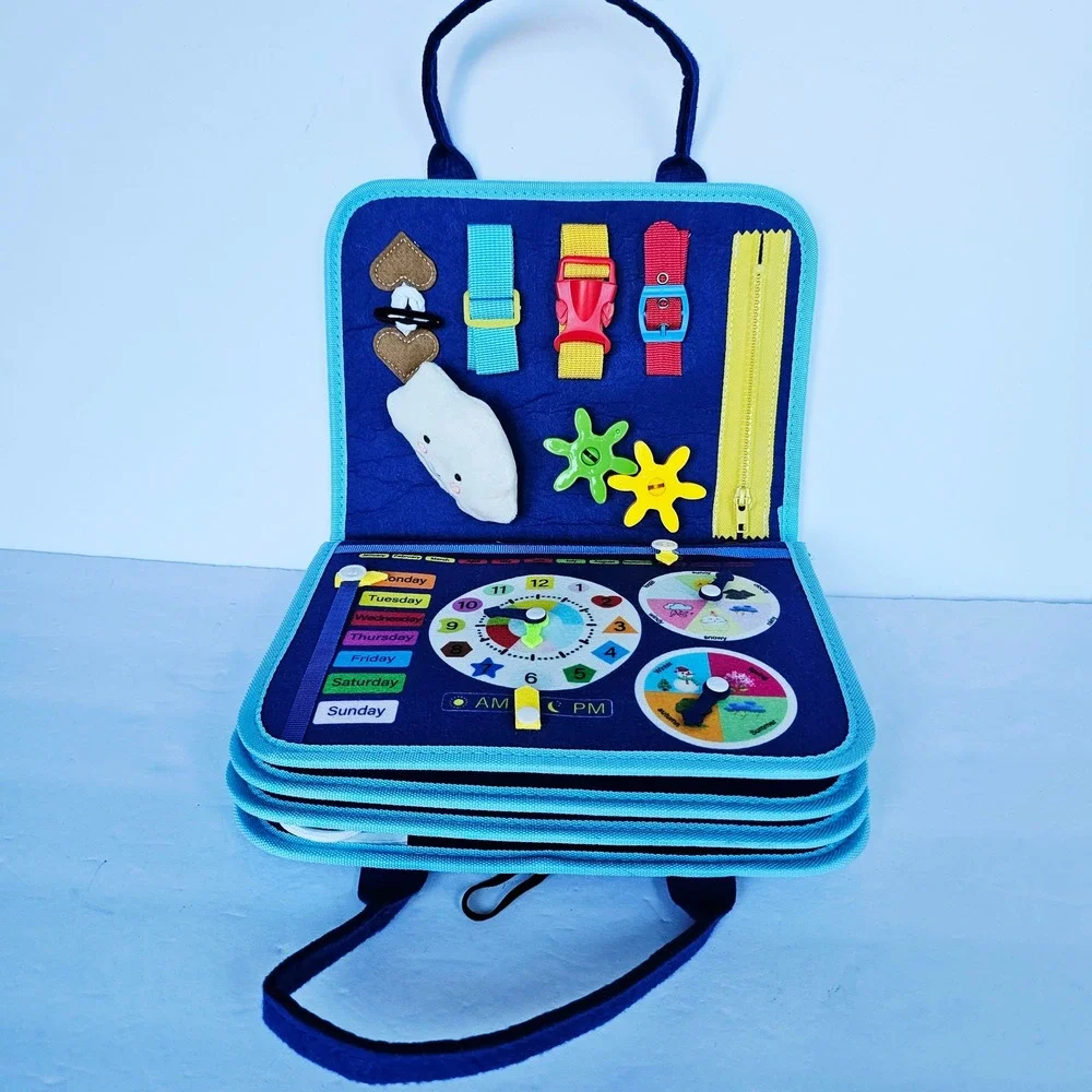 Toddler Esjay Busy Board Sensory Montessori Learning Toy Dinosaur Travel Bag
